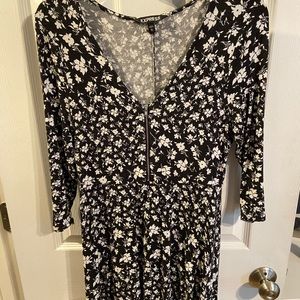 Black dress with white flowers